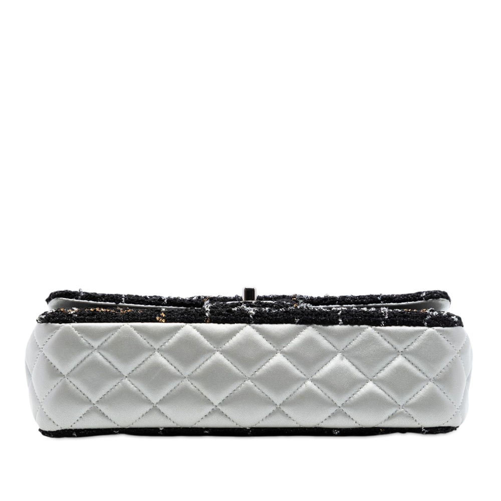 Pre-Loved Chanel Medium Classic Quilted Tweed and Metallic Lambskin Double Flap - Picture 3 of 9